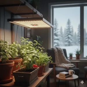 Energy-efficient LED panel grow lights designed for Canadian indoor gardening enthusiasts.