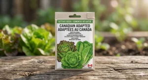 Canadian-compliant lettuce seed packet with English and French labeling for cool-weather gardening.