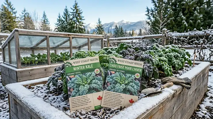 A lush harvest of green pea pods grown from seeds optimized for short Canadian growing seasons, highlighting frost-tolerant varieties.