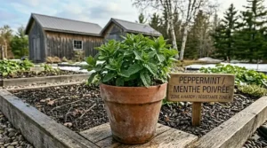 A stylized map of Canada highlighting Zone 4 regions for successful perennial herb seed selection and planting.