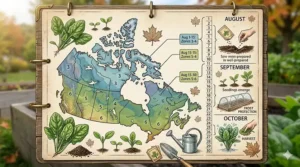 Map of Canada plant hardiness zones showing ideal regions for planting pea seeds with short maturity dates.