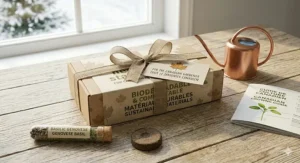 An illustrated herb seed starter kit packaged as a gift for Canadian gardening enthusiasts and home cooks.