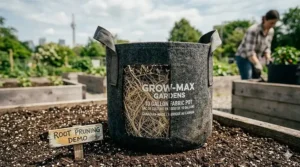 10 gallon fabric pots featuring reinforced handles for easy garden transport in Canada.