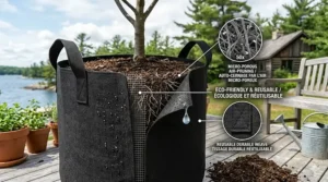 Reusable BPA-free grow bags / Sacs de culture réutilisables.