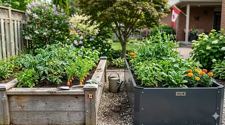 Metal raised beds vs wood: a comparison of durability and garden aesthetics in Canadian climates.