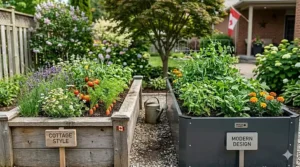 Modern metal raised beds vs wood: choosing the best aesthetic for Canadian backyard landscaping.