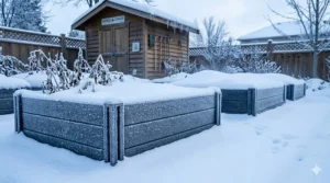 Cold-resistant and durable plastic raised garden beds designed to withstand freezing Canadian winters and frost.