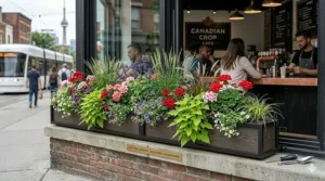 High-capacity, commercial-grade window box planters suitable for both home and business use.