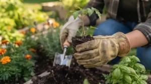 Detailed view of soft-grip rubber handles on a beginner garden tool set, designed for comfort during long weekend gardening tasks.