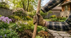 Ergonomic rake with a comfort-grip handle, reducing strain during extended yard work or seasonal cleanup.