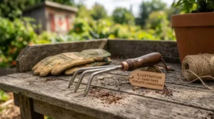 Small hand rake for clearing garden debris | Petit râteau à main pour nettoyer les débris