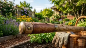 Long-handle shovel for deep digging and heavy landscaping projects.