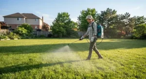 Cordless battery-operated backpack sprayer for large gardens providing continuous pressure across expansive lawns.